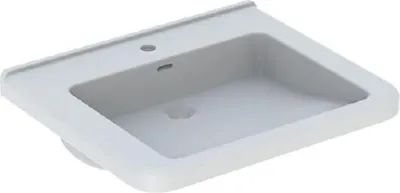 Obrázok produktu pre Geberit Selnova Comfort - Umývadlo štvorcové, 650x550 mm, bezbariérové, s prepadom, 1 otvor pre batériu, biele 500.788.01.7