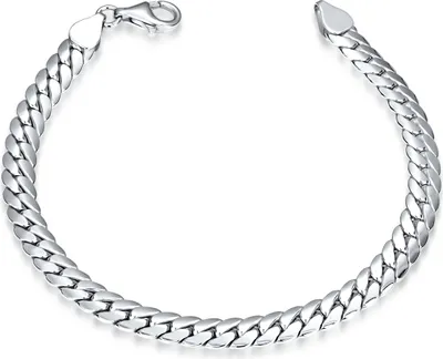 Produktbild von MATERIA Panzerketten Armband Männer - 925 Sterling Silber Herrenschmuck 6mm breit rhodiniert 17 18 19 20 21 22cm SA-125