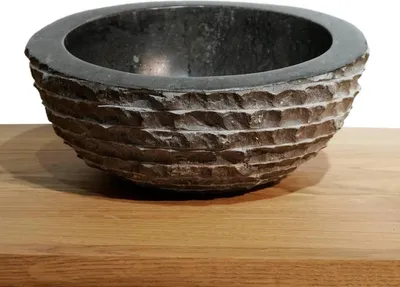 Produktbild von Schwarzes Marmorwaschbecken Mini - Oblique | 30 x 14,5/10,5