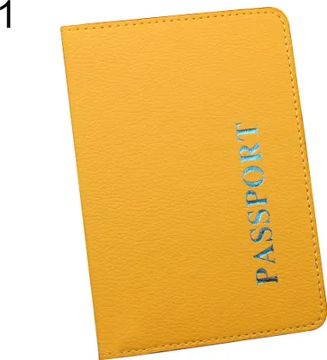 Produktbild von Fashion Kunstleder Passport Kreditkartenhülle Halter Reiseschutz Gelb