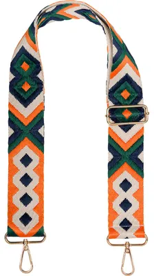 Produktbild von styleBREAKER Taschen Schulterriemen verstellbar mit buntem Ethno Muster, Wechsel Taschengurt, Karabiner, Handyband 02013024