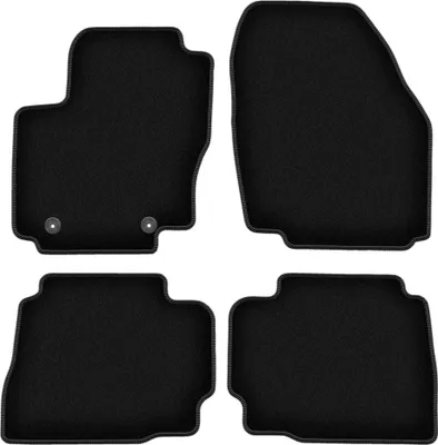 Produktbild von Wielganizator Velours-Autoteppiche – passend für Ford Mondeo MK4 (Liftback, Limousine, Kombi, Bj. 2007-2012) –  schwarz, passgenau, mit Befestigungen set 4 Stk.