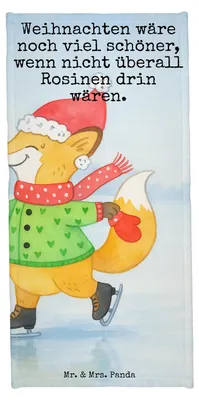 Produktbild von Mr. & Mrs. Panda Badehandtuch Fuchs Schlittschuhe Design - Eisblau - Geschenk, Weihnachtsbaum, Winter, Handtuch, Duschtuch, Weihnachten, Frottier, sporthandtuch