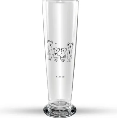 Produktbild von Mr. & Mrs. Panda Bierglas Koala Familie zwei - Transparent - Geschenk, Mr Mrs Weizenglas, Weizenbier Glas, Bier, Koalabär, Weizen, Beste, Muttertag, Weißbierglas