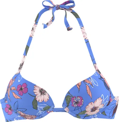 Produktbild von s.Oliver Push-Up-Bikini-Top Maya blau-bedruckt Größe 38 Cup B