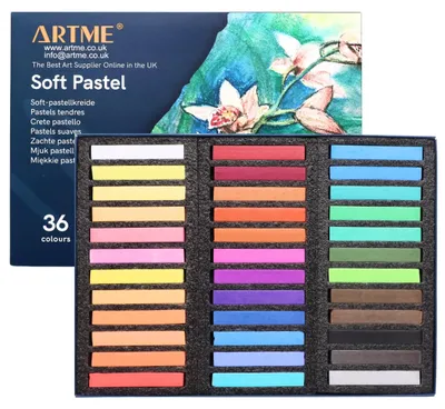 Produktbild von Set aus 36 Weichen Pastellfarbenen Malstiften für Kreative Projekte