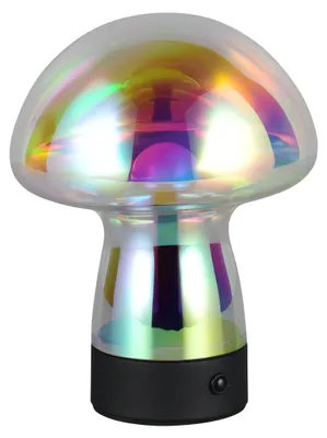 Obrázok produktu pre LED stolná lampa na batérie s dotykovým ovládaním (4 funkcie), čierna s irizačným sklom