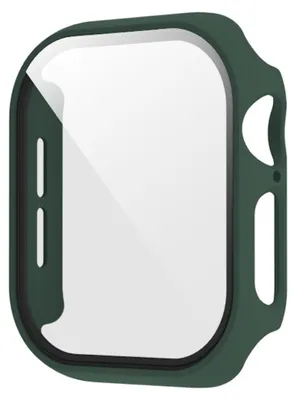 Immagine prodotto di Per Apple Watch Series 11 / 10 46mm plastica PC Smart Watch Case + vetro temperato protettivo verde scuro