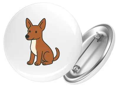 Produktbild von Huuraa Button Podenco Comic Poddi 25mm rund mit Sicherheitsnadel Ansteckbutton Geschenkidee