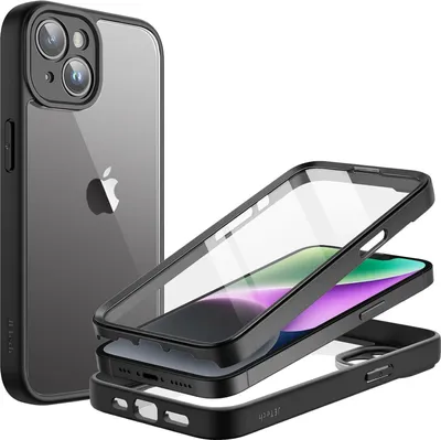 Obrázok produktu pre puzdro na iPhone 14 6,1 palca s 360-stupňovou ochranou obrazovky čierne