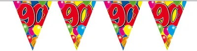 Produktbild von Spectacular 90th Birthday Wimpelkette 10m