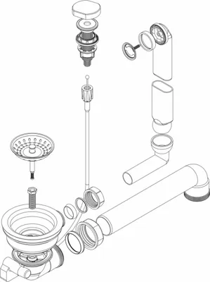 Produktbild von SCHOCK Premium Ab- und Überlaufgarnitur 629313PD für MONO u. TOLEDO Spülen / Ersatzteil