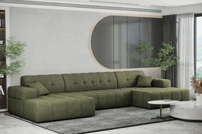 Produktbild von Kaiser Möbel Ecksofa U-form Sofa U-form Wohnzimmer NIMES stilvol viele farben Stoff Perfect Harmony Grün