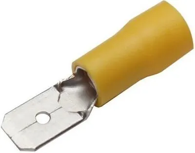Produktbild von YMS-6 | Kabelschuhe Flachstecker 6,3mm gelb bis 6mm² 100 Stück