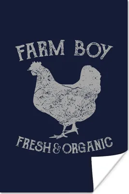 Produktbild von MuchoWow® Poster Vintage - Huhn - Bauernhof 40x60 cm - Plakate für die Wand - Poster Babyzimmer