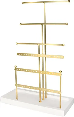 Produktbild von Schmuckständer - Schmuckhalter - Schmuckaufbewahrung - Baumförmiges Design - 6 Ebenen - Gold