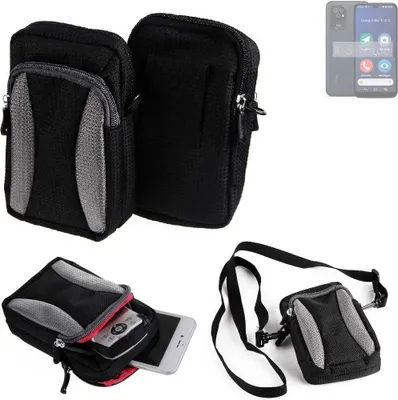 Produktbild von K-S-Trade Holster Schutz Hülle kompatibel mit Doro 8200 Handy Hülle Gürteltasche Umhängetasche mit Zusatzfach schwarz
