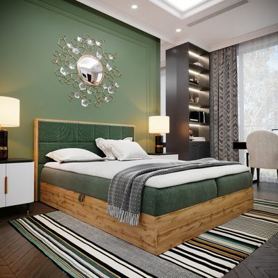 Boxspringbett Doppelbett LOFT 2 - Das perfekte Bett für Ihr Schlafzimmer. 180x200cm Bett mit Bonellmatratze, mit Bettkasten für Bettwäsche und Topper