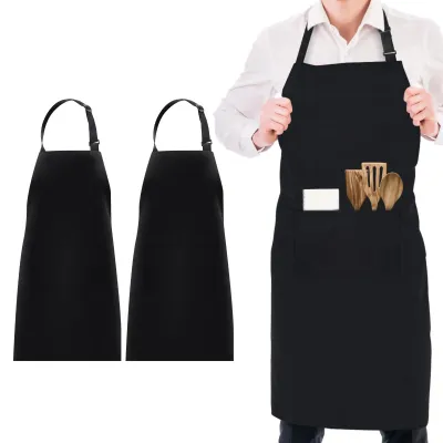 Küchenschürze, wasserdicht, 2-tlg., verstellbar, Schwarz