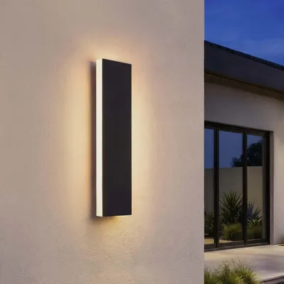 Produktbild von Ledvion Lange Villa LED Außenwandleuchte lang 30cm IP65 6W Warmweiß schwarz
