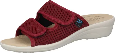 Produktbild von Fly Flot Damen Hausschuh Mesh Pantolette Klettverschluss, Größe:41 EU, Farbe:Rot