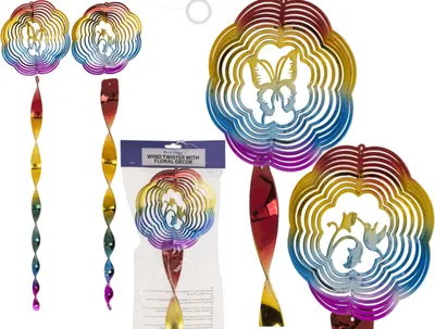 Produktbild von OOTB Windspirale mit Blumendekor ca. 15 x 65 cm