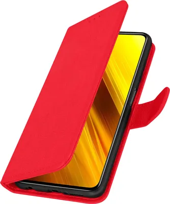 Obrázek produktu pro Avizar, obal z umělé kůže s klopkou a funkcí stojánku pro telefon Xiaomi Poco X3, červený