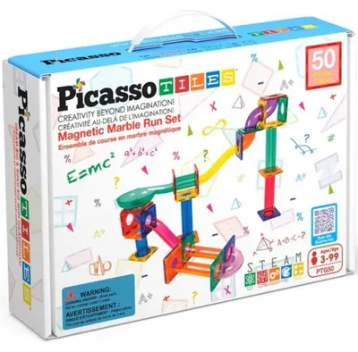 Produktbild von PicassoTiles 50pc marble run set, Bausatz, 3 Jahr(e), Kunststoff, 50 Stück(e), 1,25 kg
