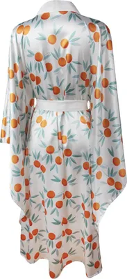 Obrázek produktu pro Krásný saténový župan DKaren - kimono s oranžovým potiskem