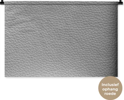 Produktbild von MuchoWow® Wandteppich Wandbehang Leder - Strukturiert - Lederoptik - Grau 90x60 cm Tapisserie Dekoration Wandtuch - Wandskulpturen - Bildteppich