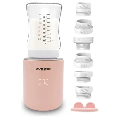 Produktbild von Vulpes Goods Tragbarer Flaschenwärmer Baby, kabelloser Milchwaermer, Inklusive 6 Adapter, Für alle Babyflaschen, 13,200 mAh mAh Akku,PRO MAX