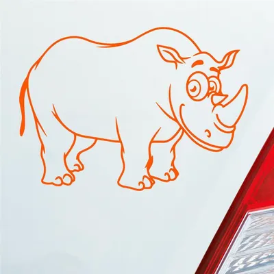 Produktbild von Auto Aufkleber NASHORN Rhino Motorrad Roller Afrika 13x10 cm Orange Sticker Heckscheibenaufkleber