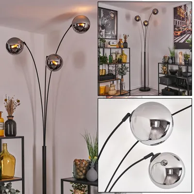 Produktbild von Fossobiubo Stehlampe aus Metall/Glas in Schwarz/Chromfarben