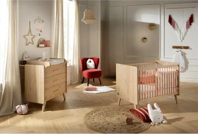 Produktbild von Babyzimmer Set: Babybett 120 x 60 cm, Kommode mit 3 Schubladen, Arty Kollektion, SAUTHON