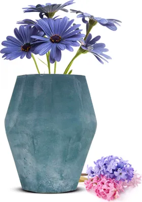Produktbild von 2 x Blumenvase Tischvase Glasvase Dekovase Vase Tischdeko (Blau)