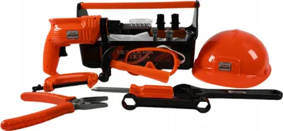 Image de Coffre à outils pour enfants - Kit d'outils avec casque, perceuse et marteau pour les petits bricoleurs