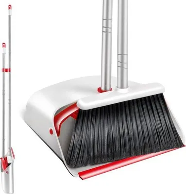 Produktbild von Famanu Besen- und Kehrschaufel-Set mit 127 cm ausziehbarem Griff - Haushaltsreinigung