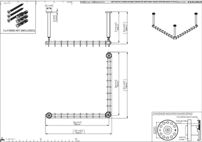 Produktbild von pba 01 Duschvorhangstange AS 900X900X440 aus Nylon