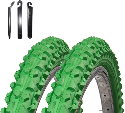Produktbild von 2 x Roverstone Fahrradreifen 24 x 2,125 (57-507) Grün inkl. Reifenheber