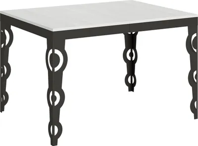 Produktbild von Ausziehbarer Tisch 90x120/224 cm Karamay Evolution Gestell Weiß Esche Anthrazit