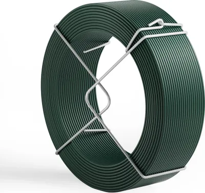 Image de Wiltec Fil de jardin – Ø 2 mm x 50 m – en Acier revêtu de PVC – Rouleau de fil de jardinage métallique, fil de plante, fil de jardinier – Vert