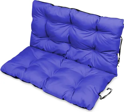 Produktbild von Sitzkissen Bankkissen Bankauflage für Gartenbank - 120x50 cm und Rückenlehne 120x60 cm - Outdoor und Indoor - blau