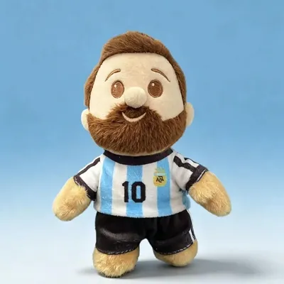Produktbild von Lionel Messi Plüschfigur 15cm Argentinien Fußball Kuschelfigur Sammelfigur Fan Merchandise Geschenk
