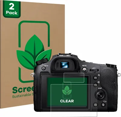 Produktbild von 2x ScreenLeaf Schutzfolie für Sony Cyber-Shot DSC-RX10 IV nachhaltiger Displayschutz Display Schutz Folie Klar Transparent