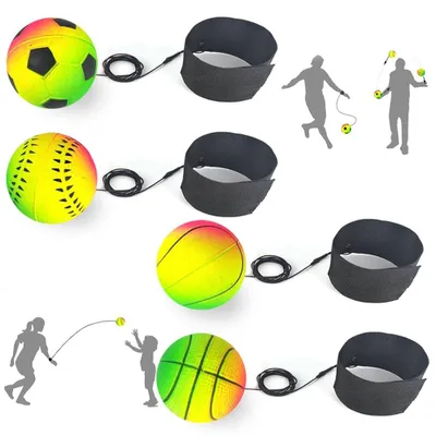 Produktbild von Reflexball - 4 Stück - Boxball am elastischen Band - Bungee-Trainingsball - Hand-Augen-Koordination - für Boxen, Sport und Training - Ø 6 cm