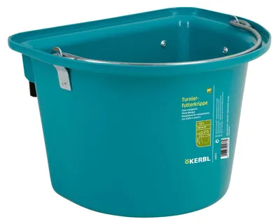 Produktbild von KERBL Turnier-Futterkrippe mit Einhängebügel und Tragegriff Aquamarin
