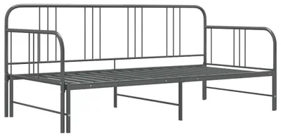 Image de vidaXL Canapé-lit Cadre de lit Gris Métal 90x200 cm