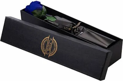 Image de Rose éternelle avec tige - bleu