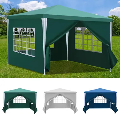 Obrázek produktu pro Jayseuw altán 3x3m, zahradní stan nepromokavý, ochrana proti UV záření, se 3 bočními panely a 1 vchodem, pro zahradní terasu, oslavy, zelený