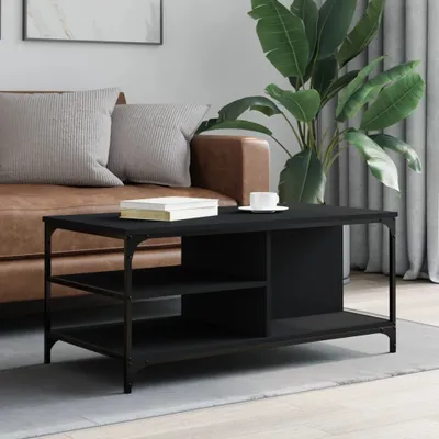 Produktbild von "Rabatt" Couchtisch modern - Wohnzimmertisch - Einfache Montage - Schwarz 100x50x45 cm Holzwerkstoff - Kaffeetisch CC22956